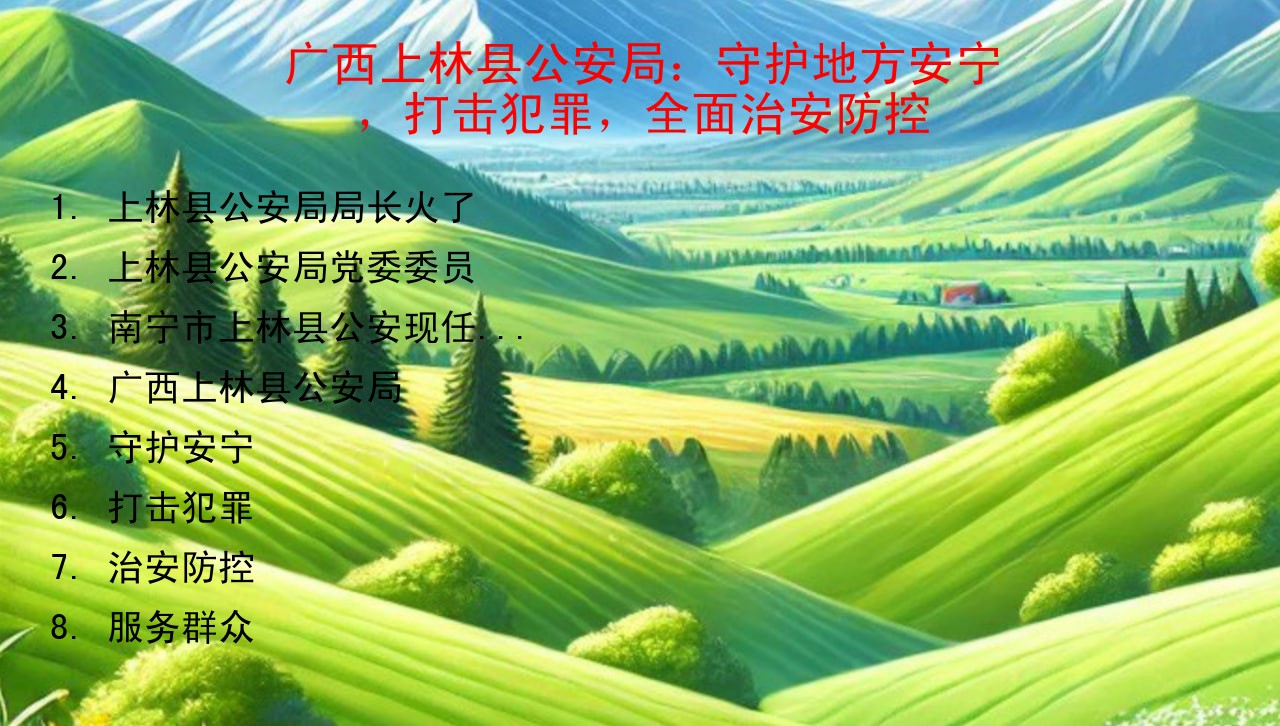 广西上林县公安局：守护地方安宁，打击犯罪，全面治安防控